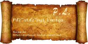 Pöstényi Lantos névjegykártya
